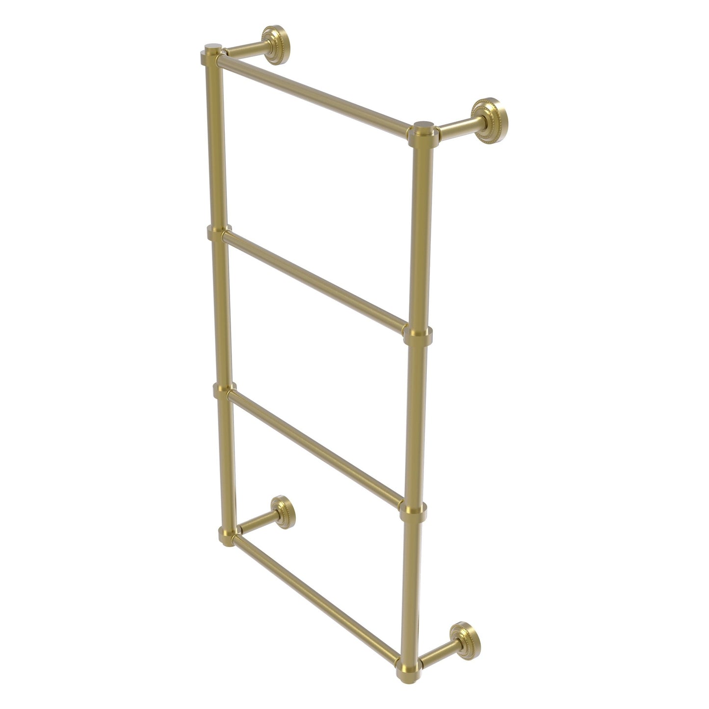 Allied Brass Dottingham 38.3" x 5.3" Satin Brass Solid Brass 4-Tier Ladder Towel Bar