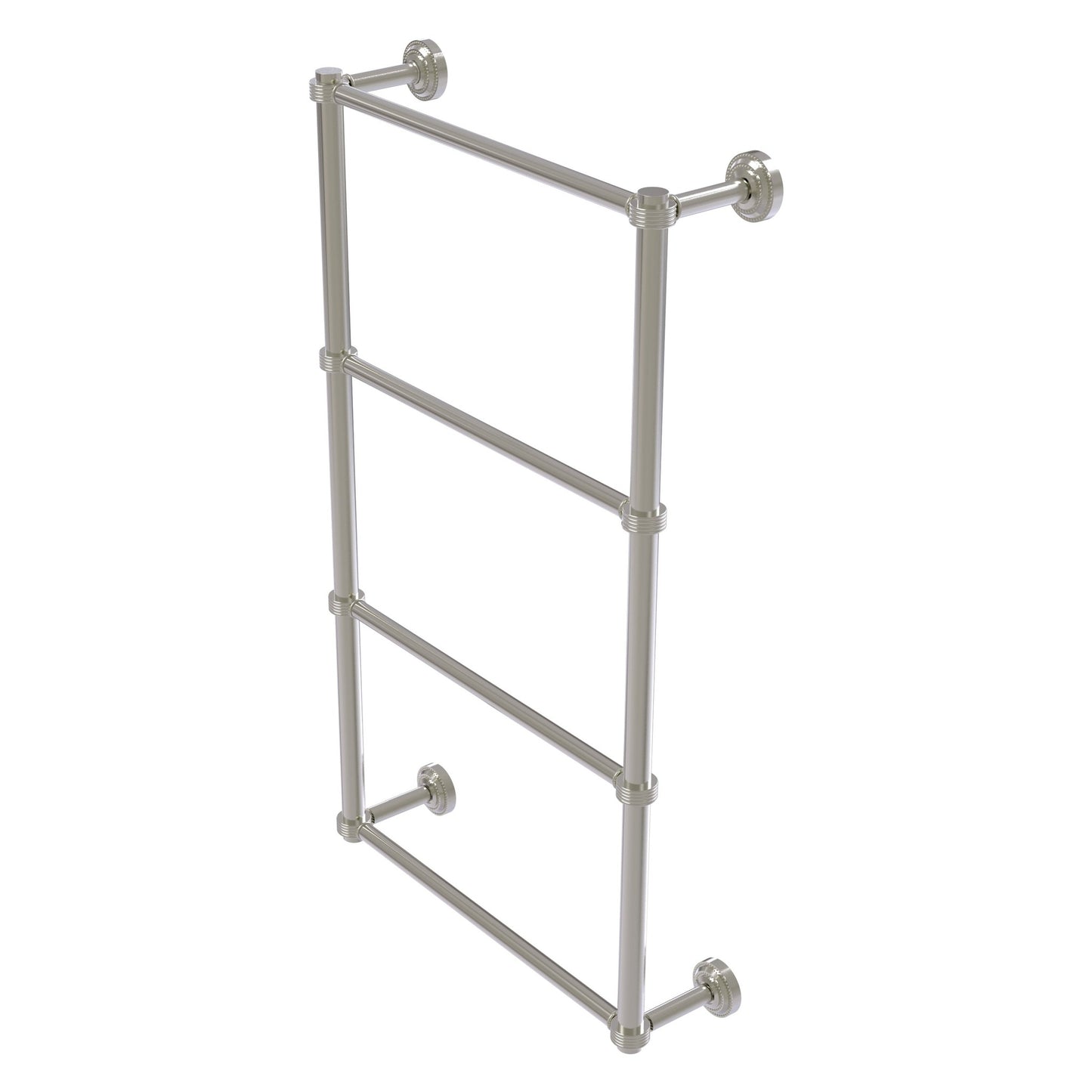 Allied Brass Dottingham 38.3" x 5.3" Satin Nickel Solid Brass Ladder Towel Bar With Grooved Detail