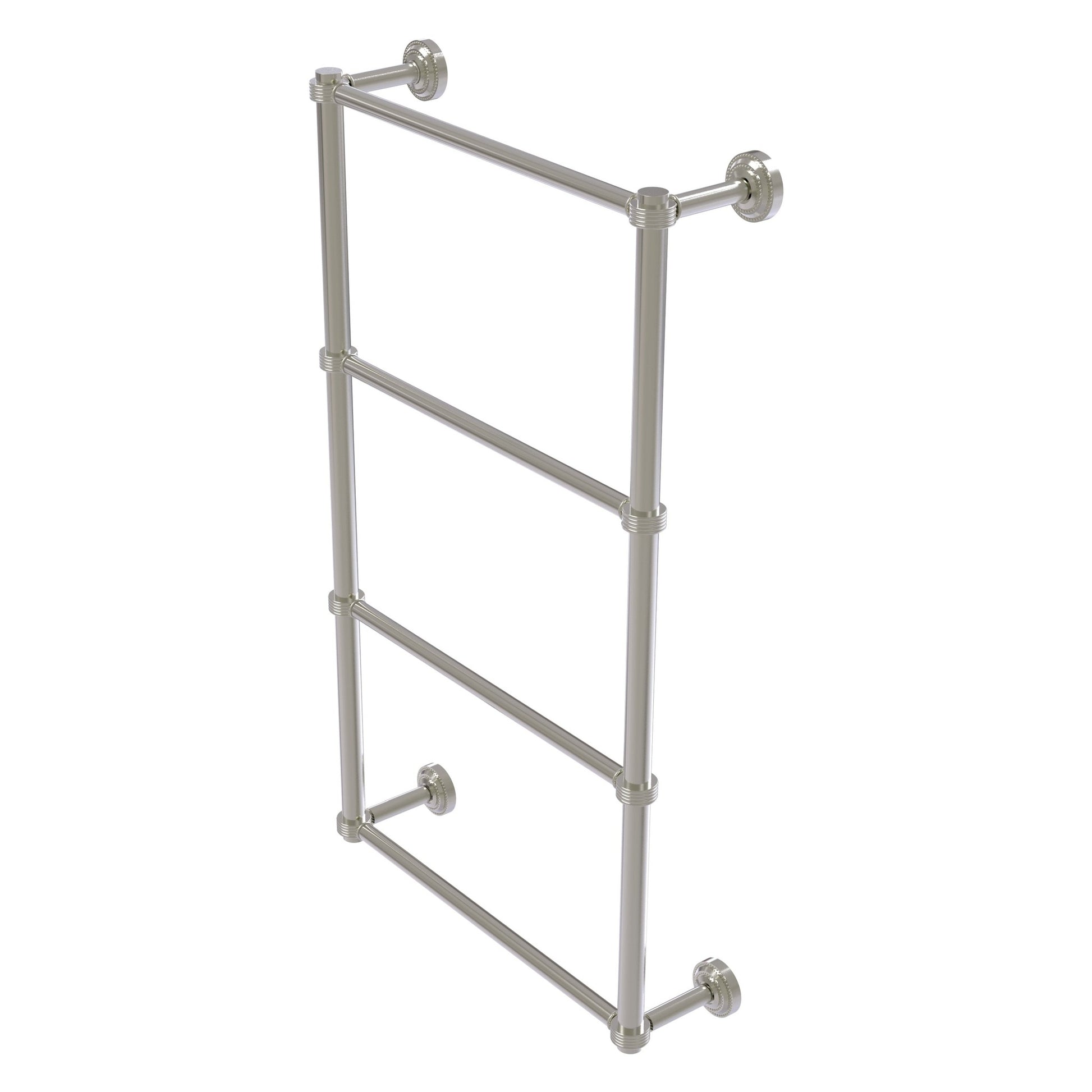 Allied Brass Dottingham 38.3" x 5.3" Satin Nickel Solid Brass Ladder Towel Bar With Grooved Detail