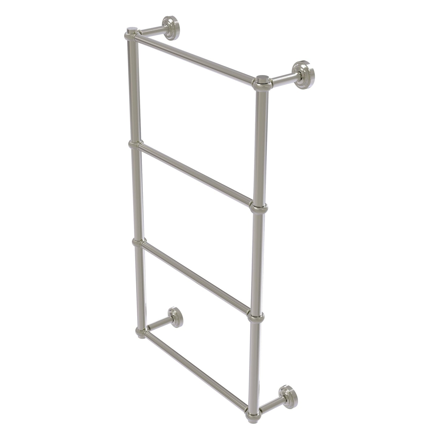 Allied Brass Dottingham 38.3" x 5.3" Satin Nickel Solid Brass Ladder Towel Bar With Twisted Detail