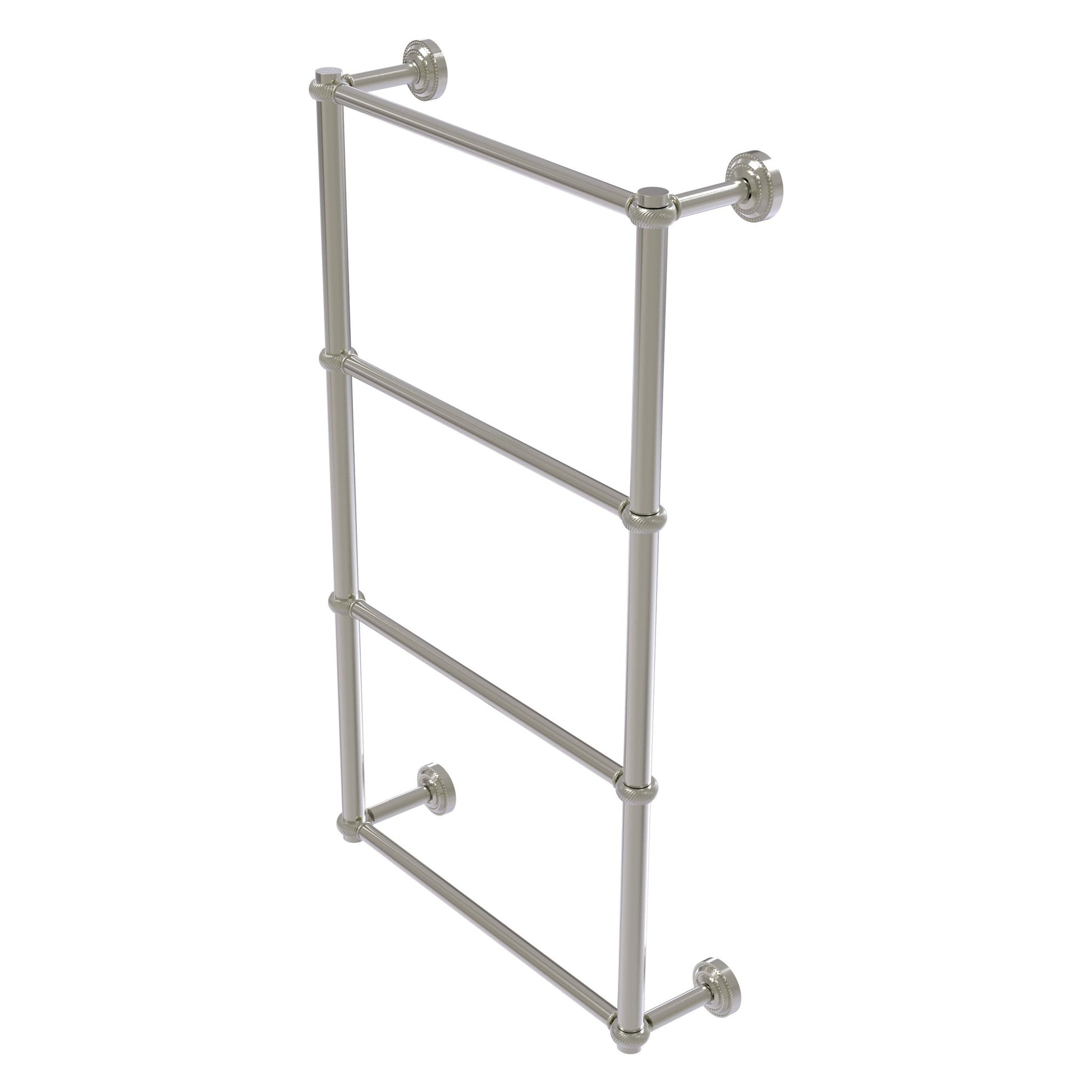 Allied Brass Dottingham 38.3" x 5.3" Satin Nickel Solid Brass Ladder Towel Bar With Twisted Detail