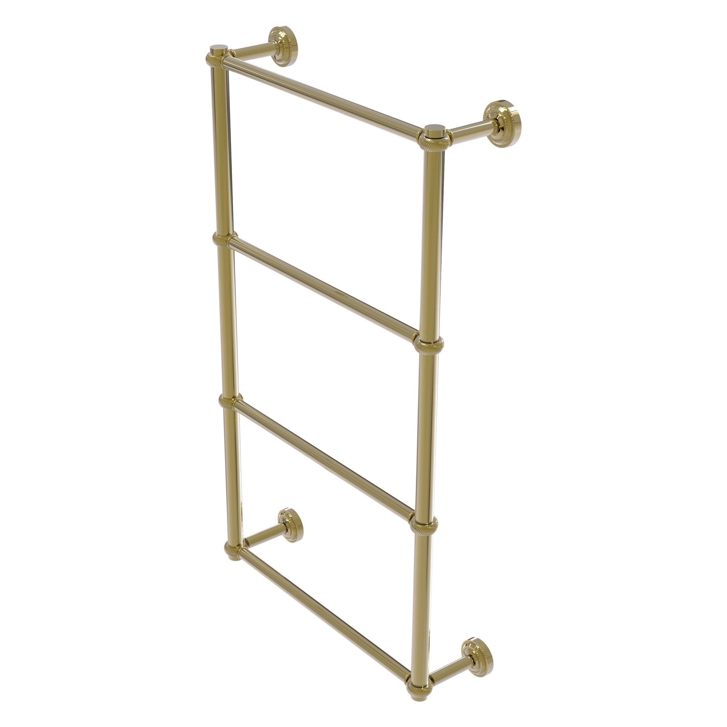 Allied Brass Dottingham 38.3" x 5.3" Unlacquered Brass Solid Brass Ladder Towel Bar With Twisted Detail