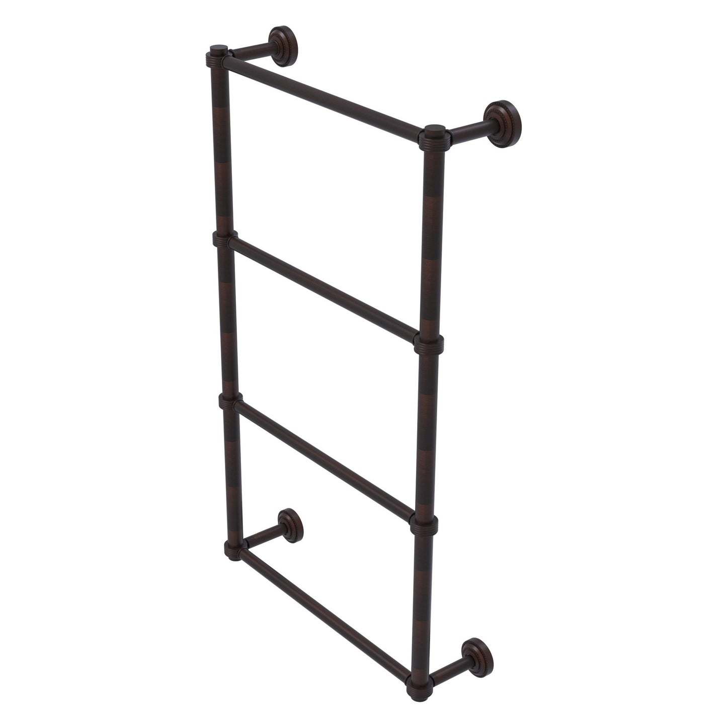 Allied Brass Dottingham 38.3" x 5.3" Venetian Bronze Solid Brass Ladder Towel Bar With Grooved Detail