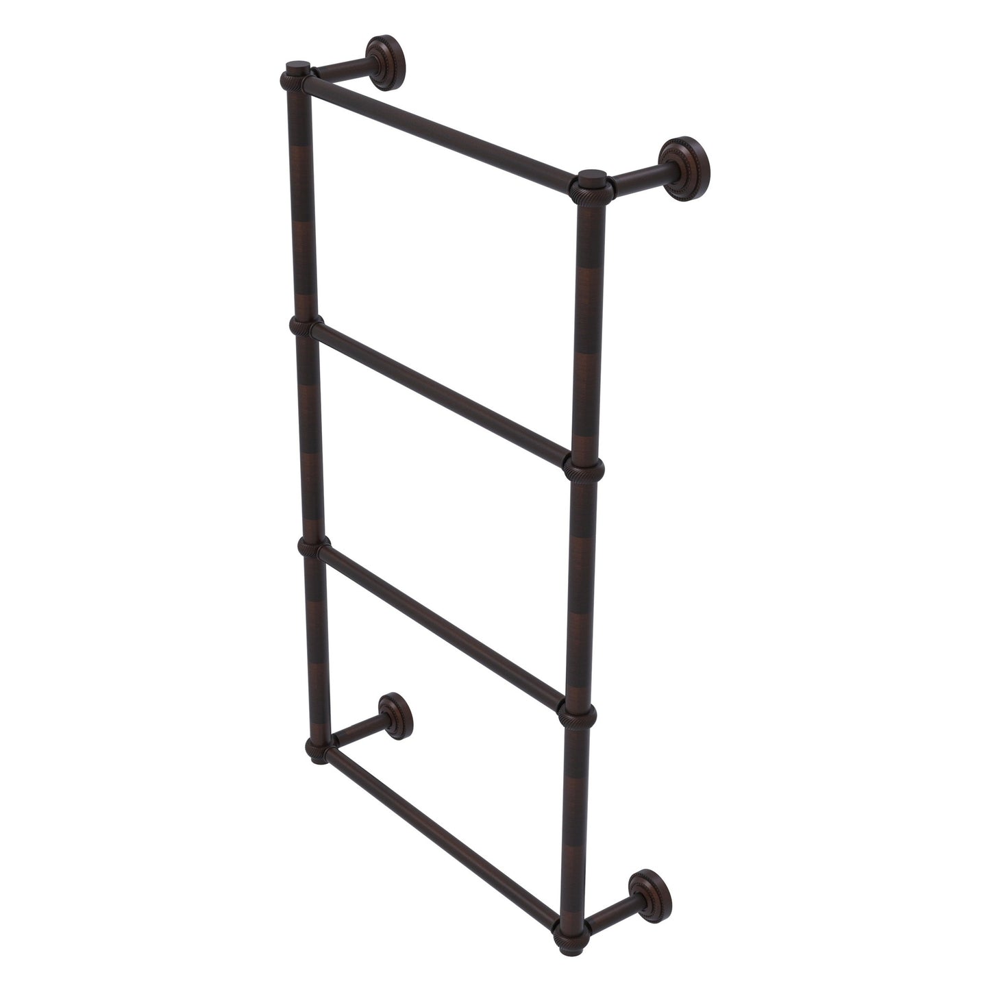 Allied Brass Dottingham 38.3" x 5.3" Venetian Bronze Solid Brass Ladder Towel Bar With Twisted Detail