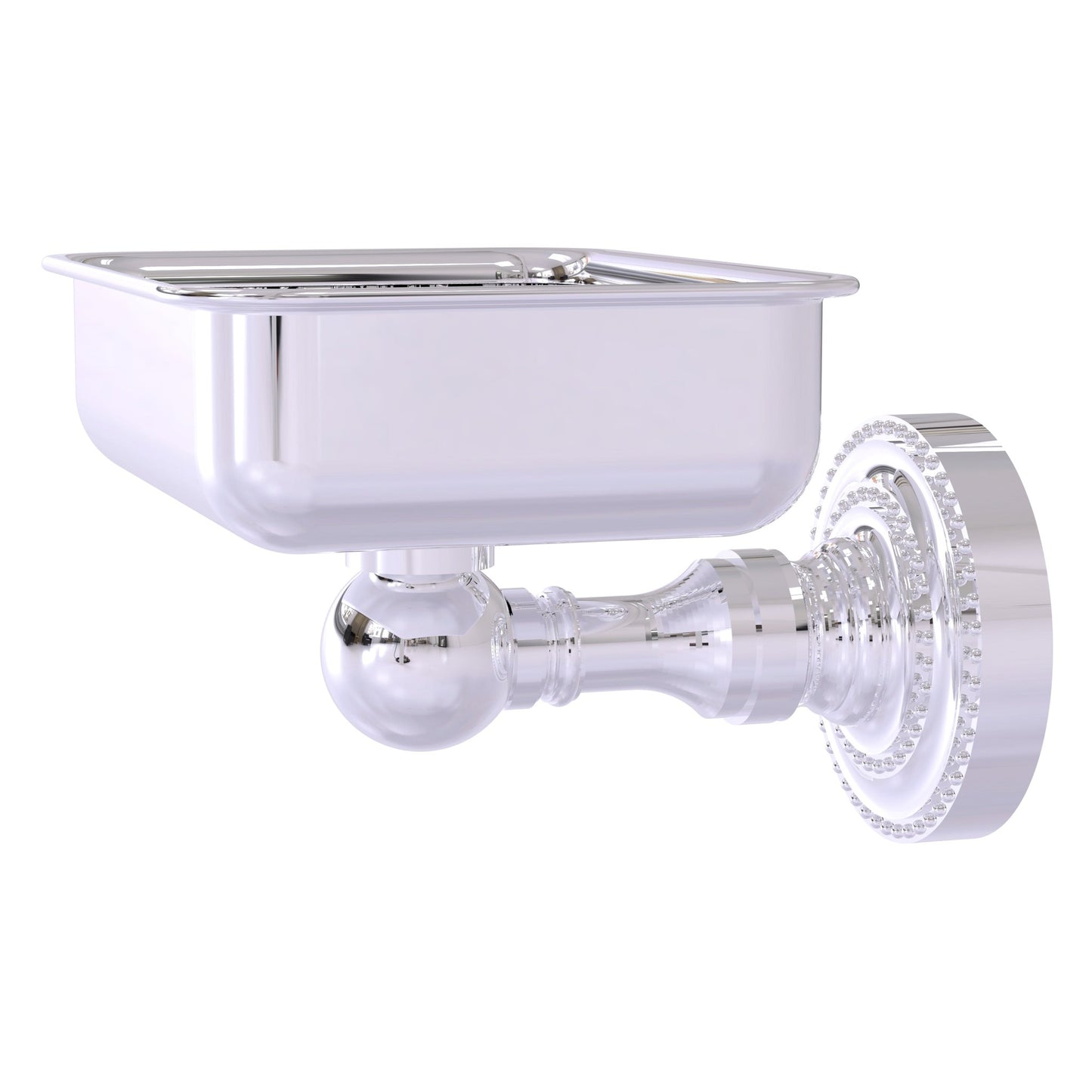 Allied Brass Dottingham 4.5" x 3.5" Polished Chrome Solid Brass Wall-Mounted Soap Dish