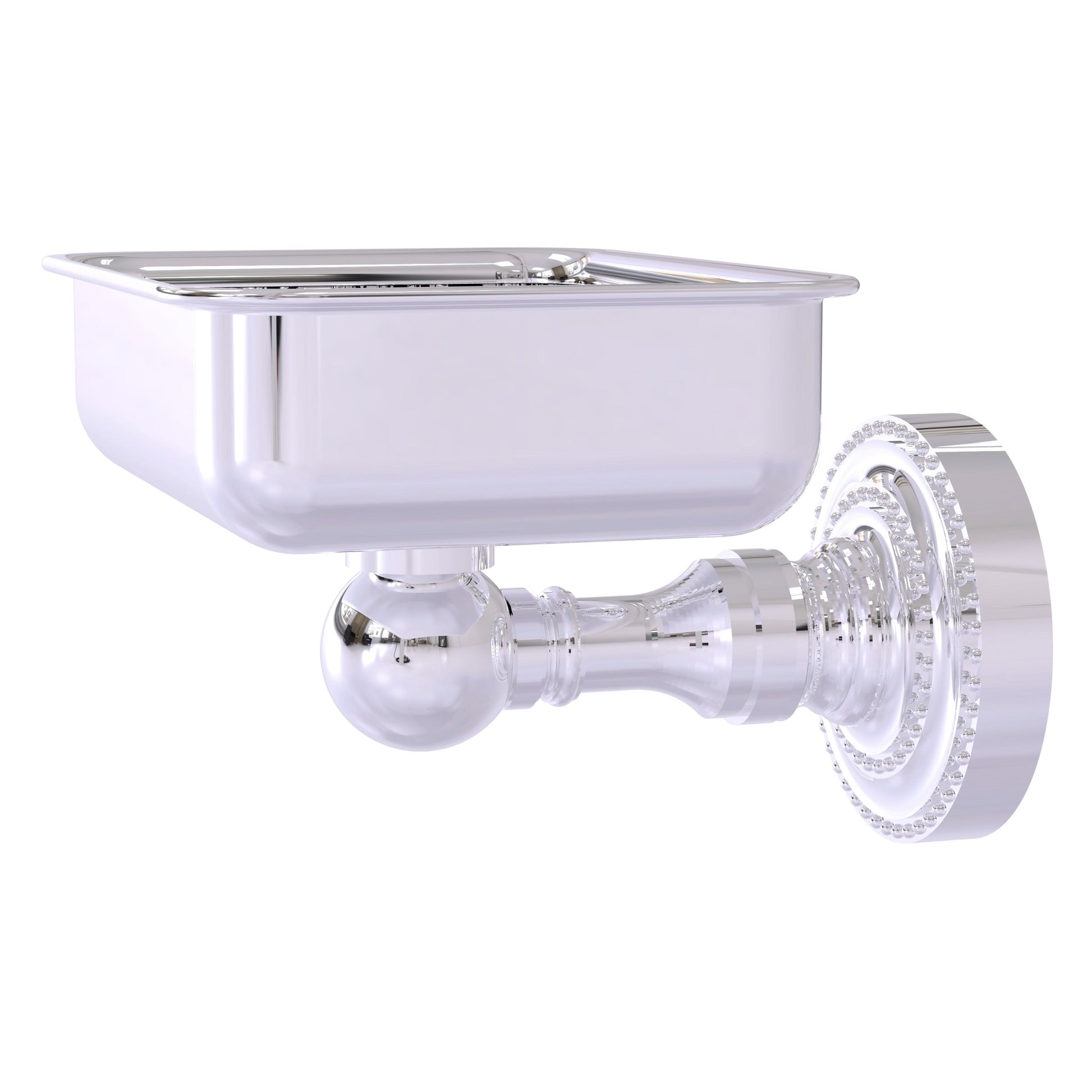 Allied Brass Dottingham 4.5" x 3.5" Polished Chrome Solid Brass Wall-Mounted Soap Dish