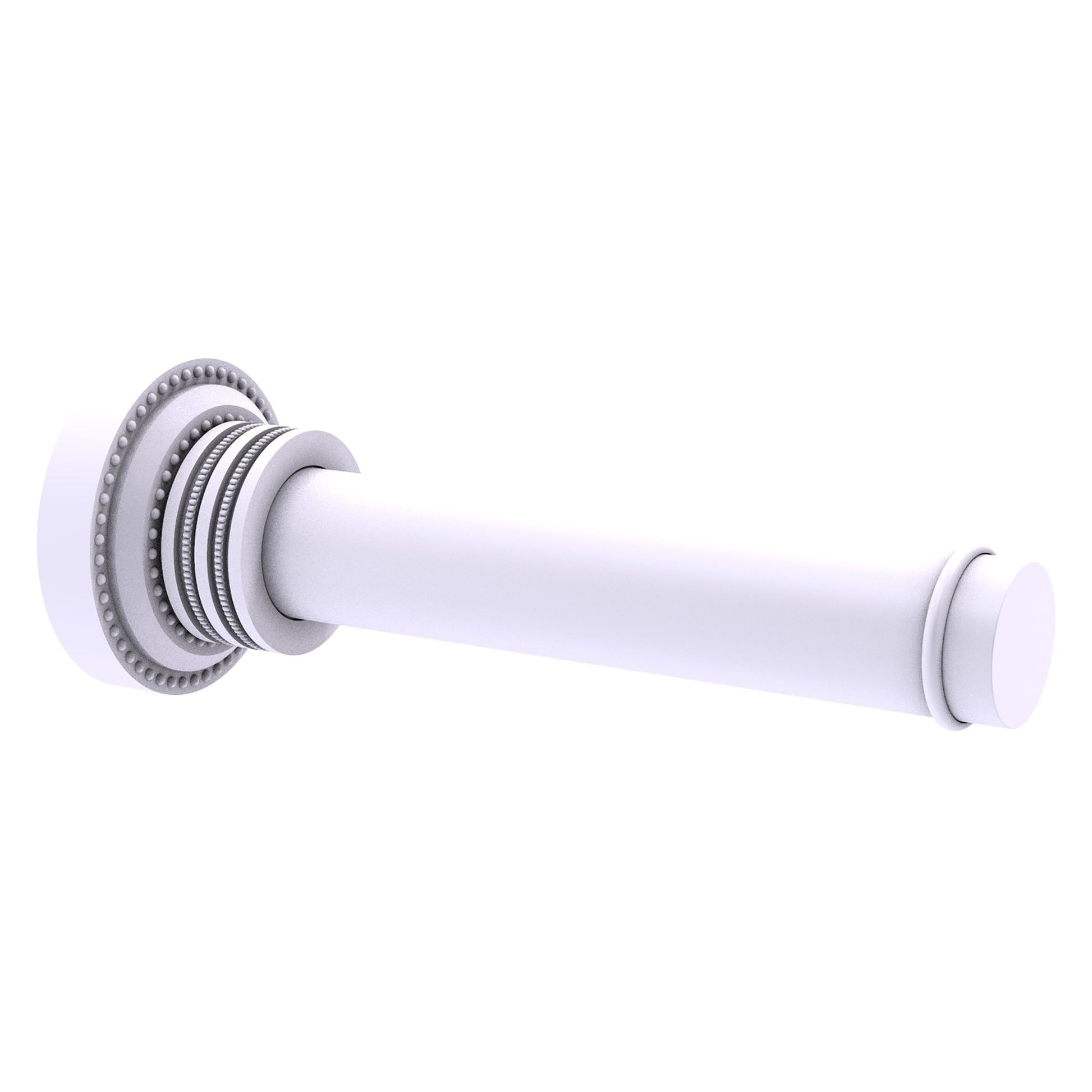 Allied Brass Dottingham 6.27" x 2.24" Matte White Solid Brass Horizontal Reserve Roll Toilet Paper Holder