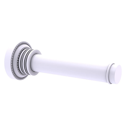 Allied Brass Dottingham 6.27" x 2.24" Matte White Solid Brass Horizontal Reserve Roll Toilet Paper Holder
