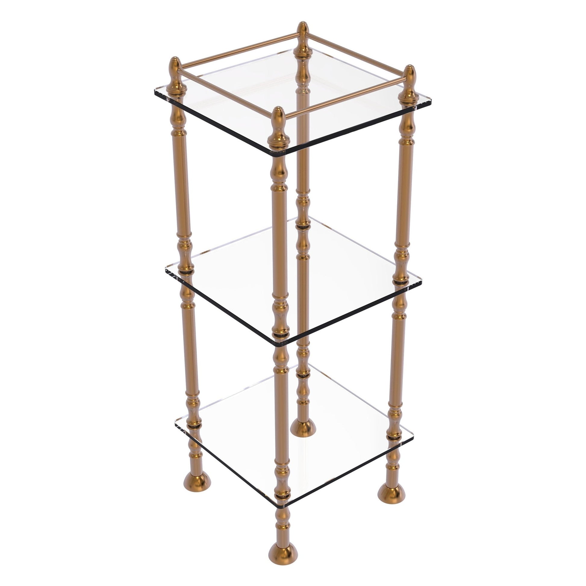 Allied Brass ET-14X143TGL 14" x 14" Brushed Bronze Solid Brass Three Tier Etagere With 14" x 14" Shelves