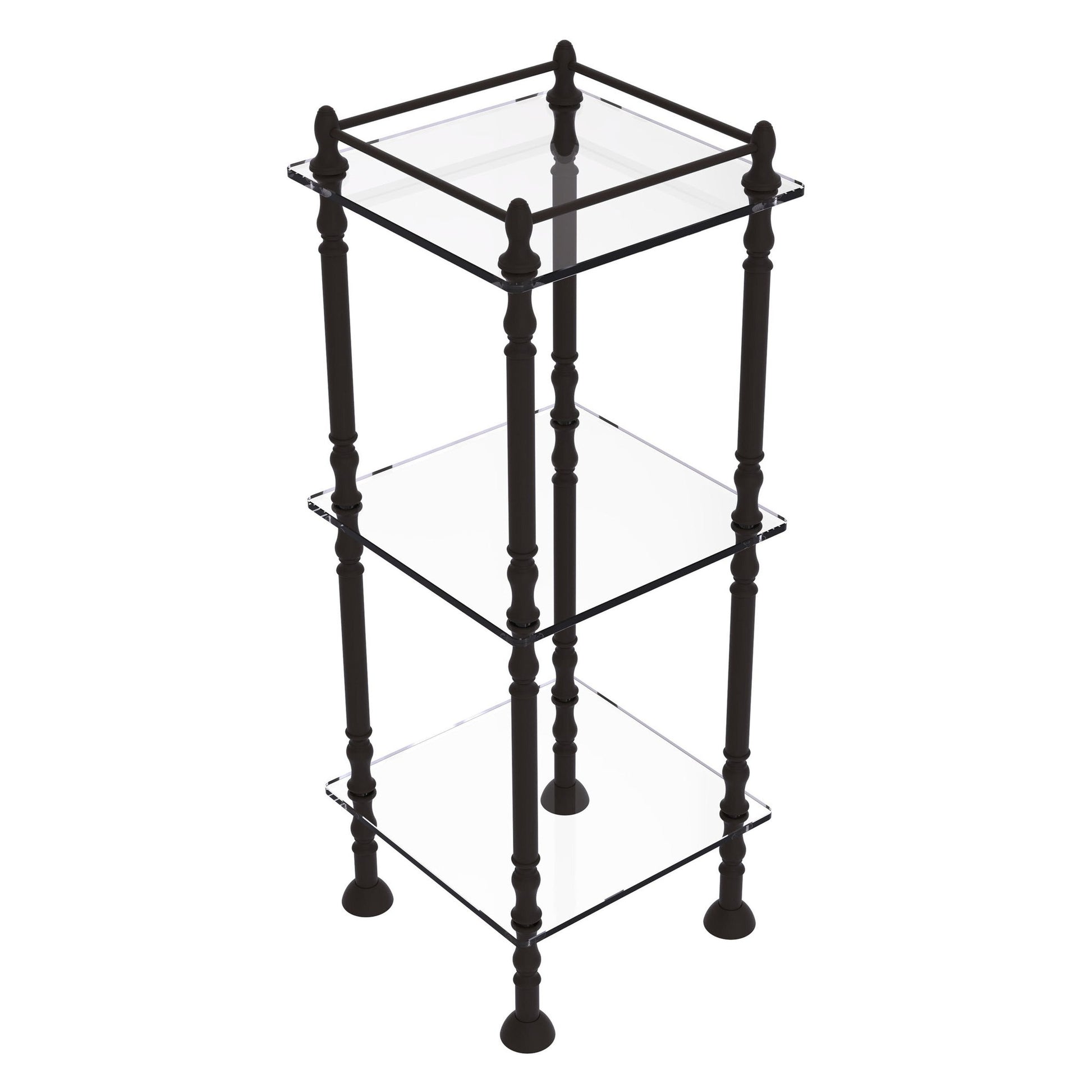 Allied Brass ET-14X143TGL 14" x 14" Oil Rubbed Bronze Solid Brass Three Tier Etagere With 14" x 14" Shelves