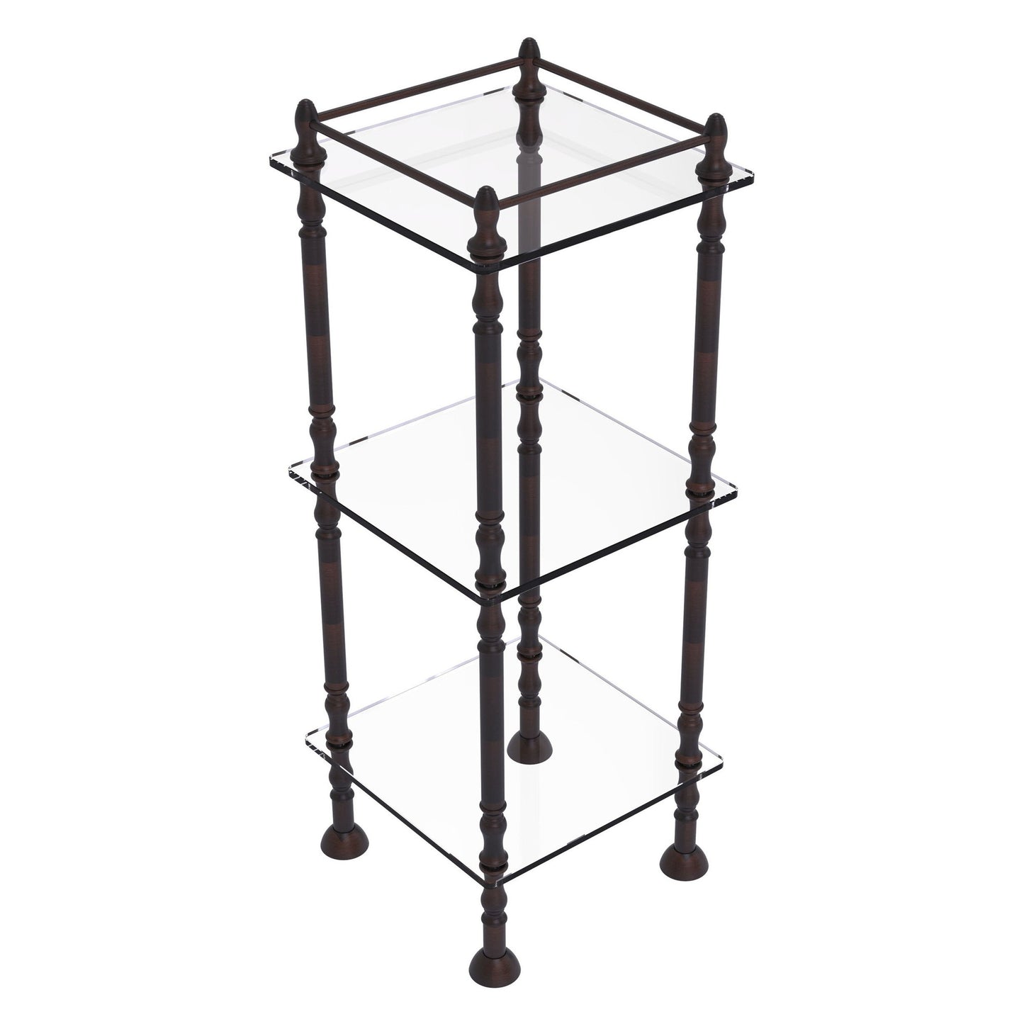 Allied Brass ET-14X143TGL 14" x 14" Venetian Bronze Solid Brass Three Tier Etagere With 14" x 14" Shelves