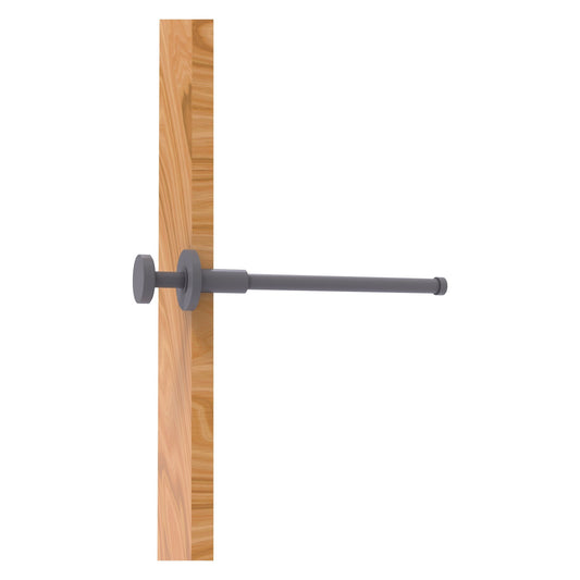 Allied Brass Fresno 10" x 2" Matte Gray Solid Brass Fresno Collection Retractable Pullout Garment Rod