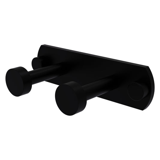 Allied Brass Fresno 5.5" x 2.6" Matte Black Solid Brass 2-Position Multi Hook