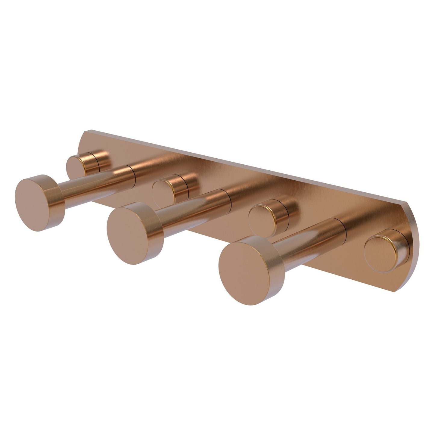 Allied Brass Fresno 8" x 2.6" Brushed Bronze Solid Brass 3-Position Multi Hook