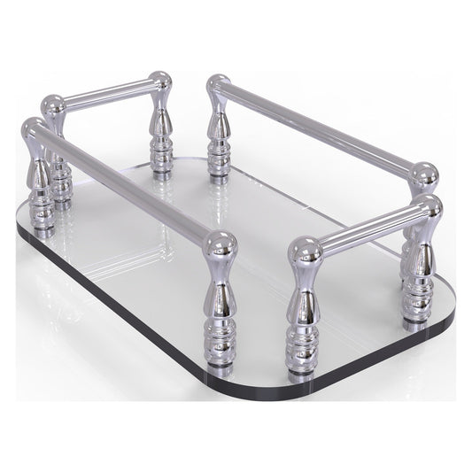 Allied Brass GT-6 10" x 6" Polished Chrome Solid Brass Vanity Top Glass Guest Towel Tray