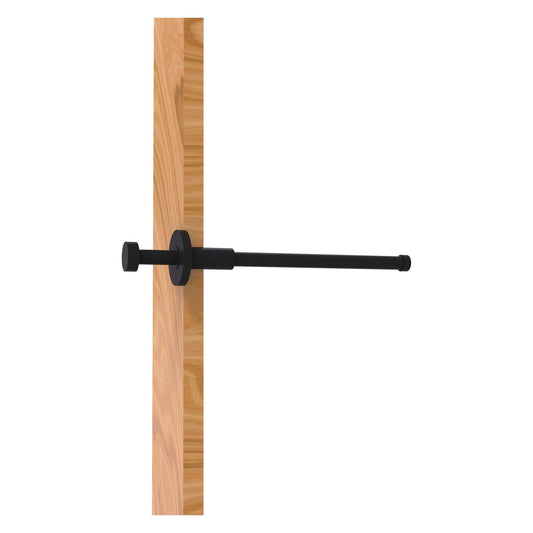 Allied Brass MD-23 10" x 2" Matte Black Solid Brass Modern Style Pullout Retractable Garment Rod