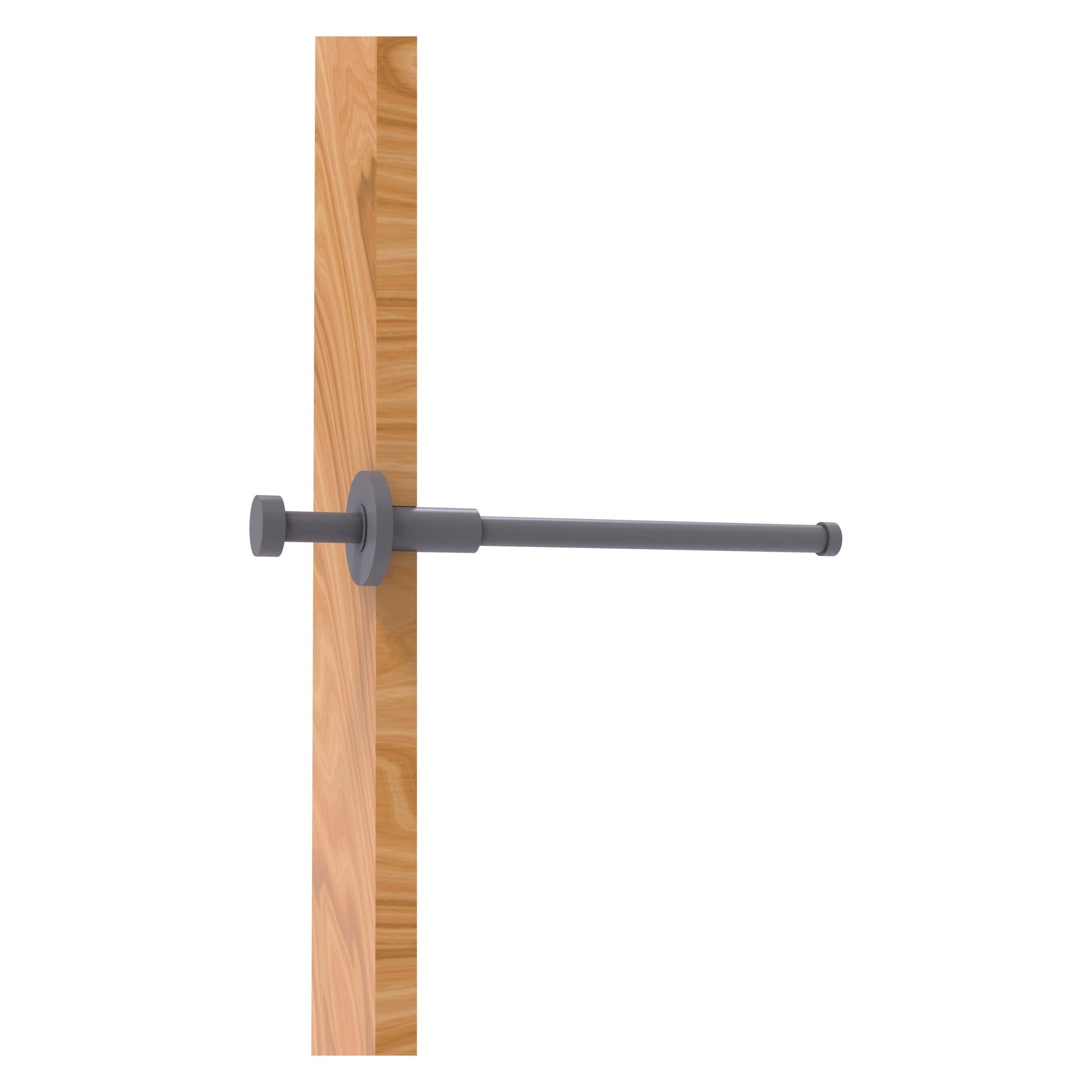 Allied Brass MD-23 10" x 2" Matte Gray Solid Brass Modern Style Pullout Retractable Garment Rod