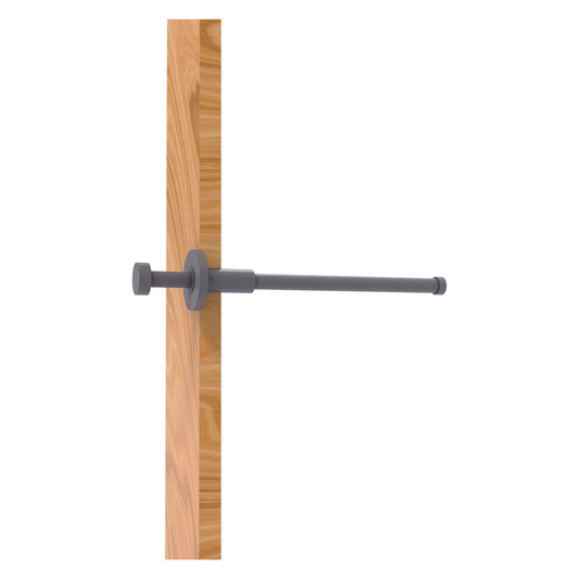 Allied Brass MD-23 10" x 2" Matte Gray Solid Brass Modern Style Pullout Retractable Garment Rod