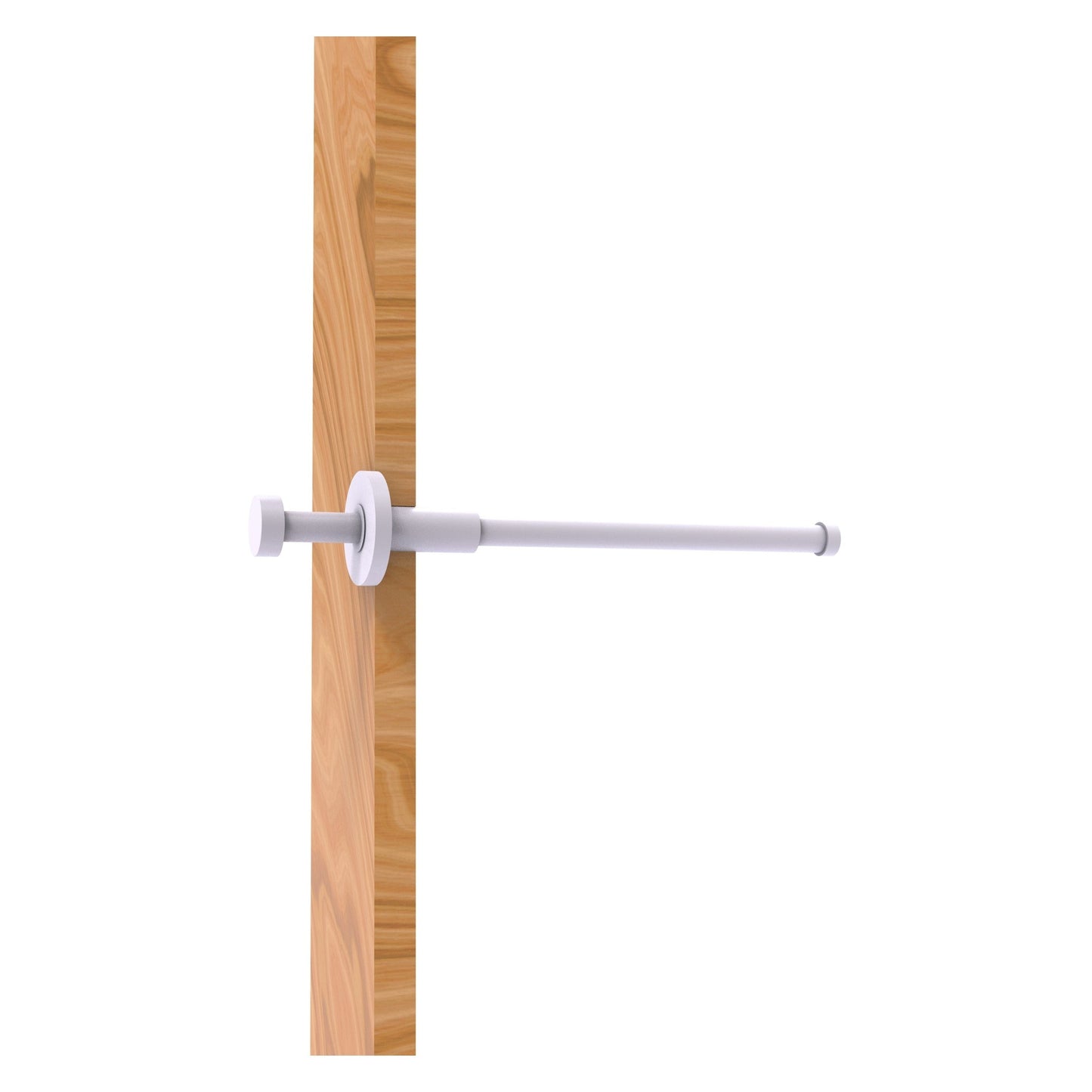 Allied Brass MD-23 10" x 2" Matte White Solid Brass Modern Style Pullout Retractable Garment Rod