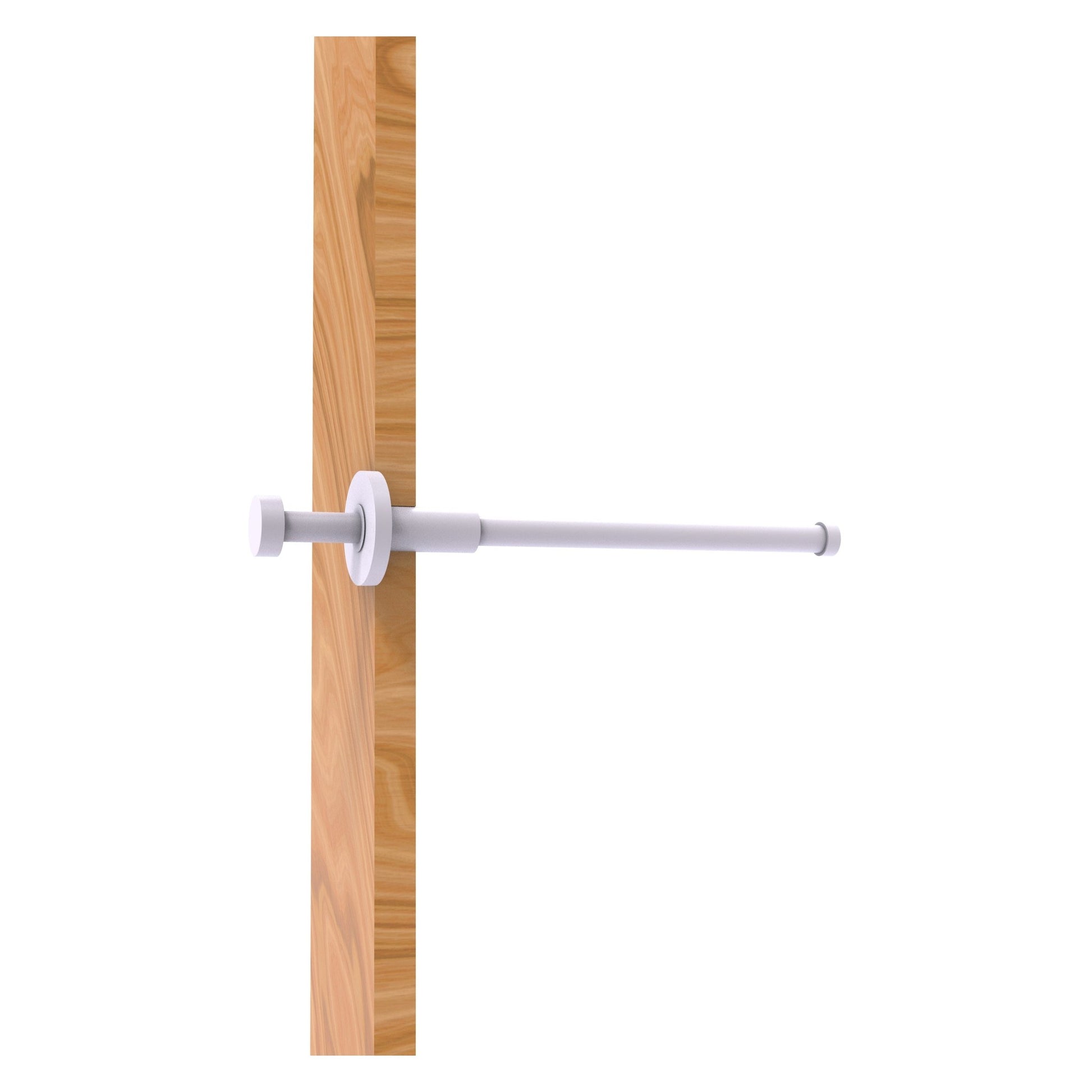 Allied Brass MD-23 10" x 2" Matte White Solid Brass Modern Style Pullout Retractable Garment Rod