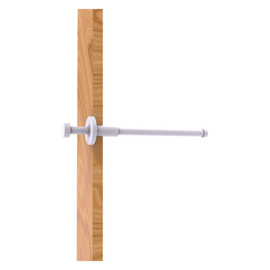 Allied Brass MD-23 10" x 2" Matte White Solid Brass Modern Style Pullout Retractable Garment Rod
