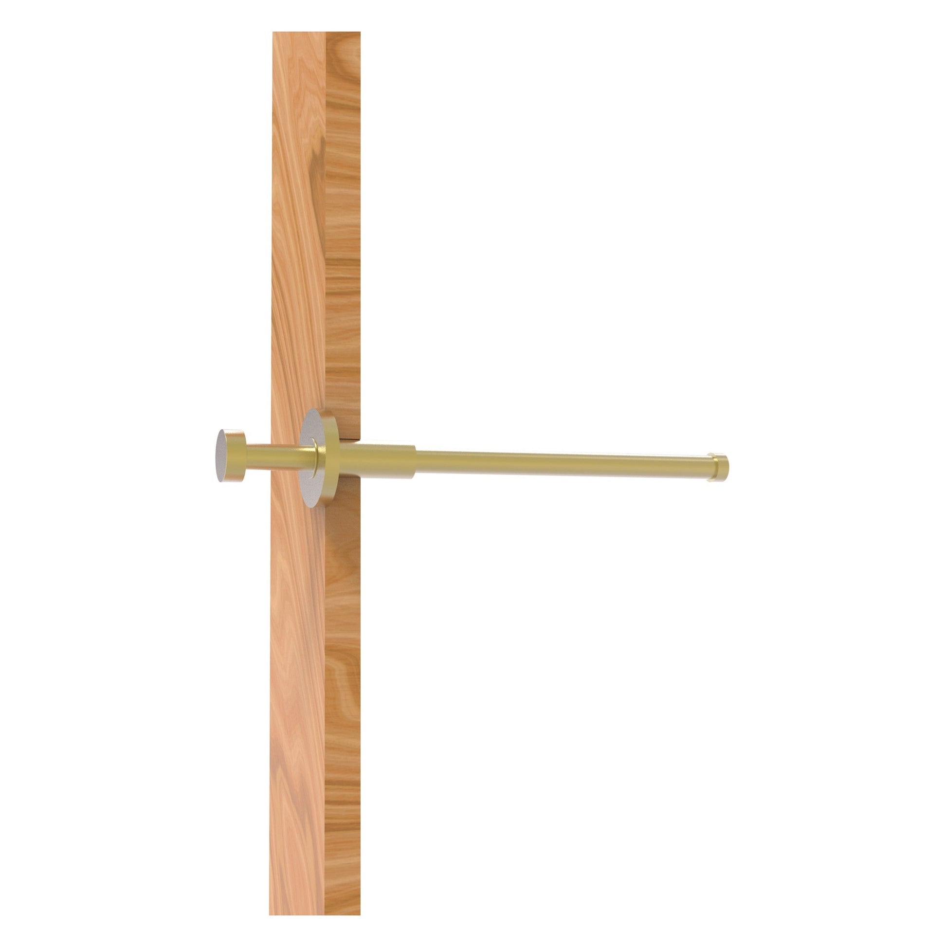 Allied Brass MD-23 10" x 2" Satin Brass Solid Brass Modern Style Pullout Retractable Garment Rod