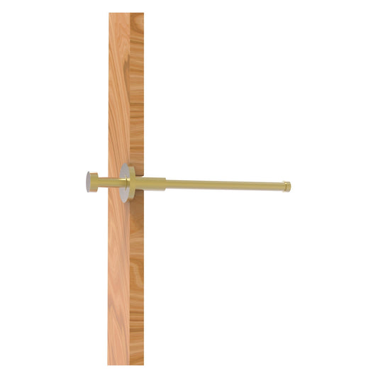 Allied Brass MD-23 10" x 2" Satin Brass Solid Brass Modern Style Pullout Retractable Garment Rod