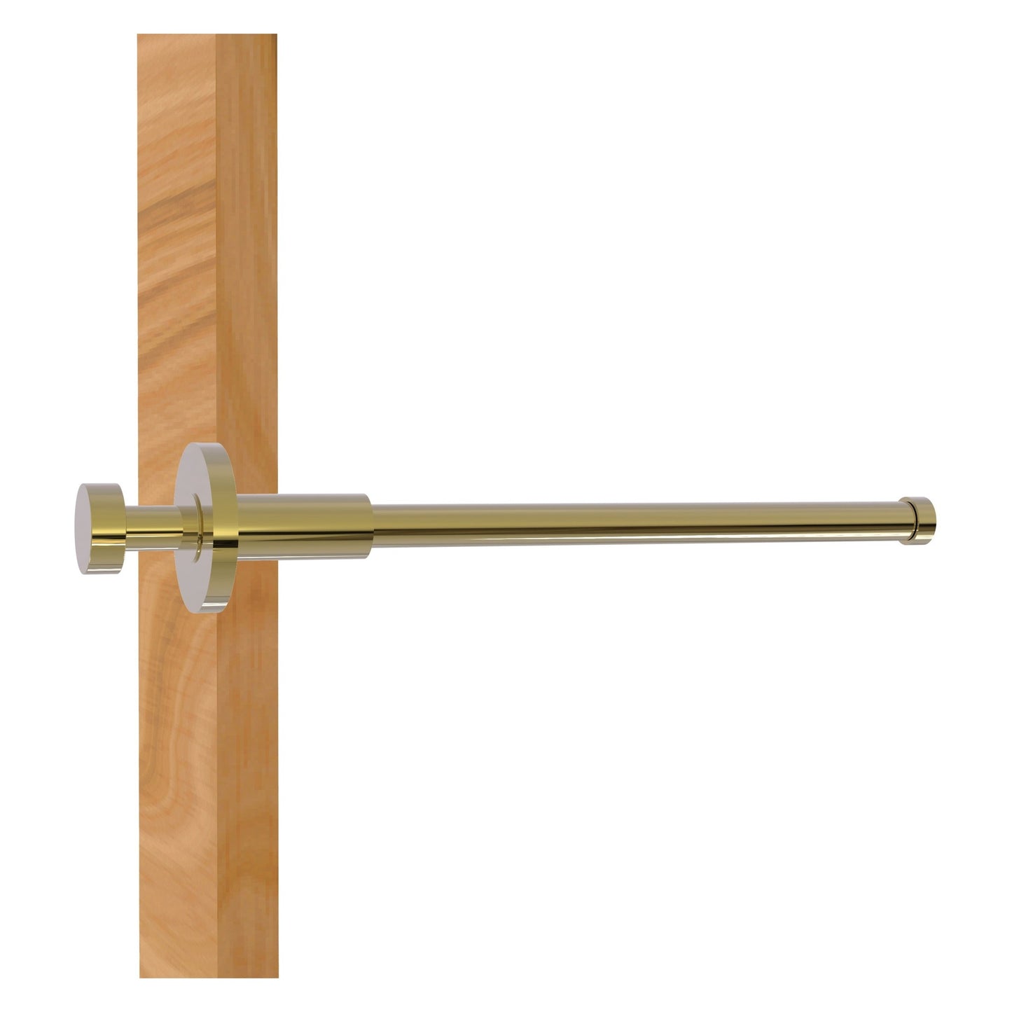 Allied Brass MD-23 10" x 2" Unlacquered Brass Solid Brass Modern Style Pullout Retractable Garment Rod