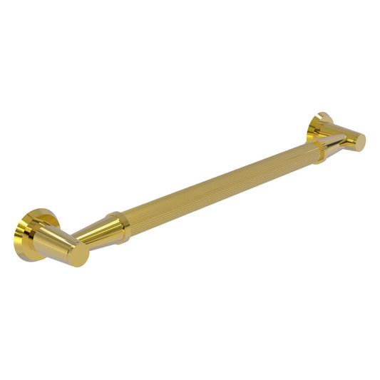 Allied Brass MD-GRR-16 18" x 3.5" Polished Brass Solid Brass Reeded Grab Bar