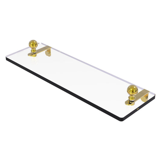 Allied Brass Mambo 16" x 5" Polished Brass Solid Brass Glass Vanity Shelf With Beveled Edges