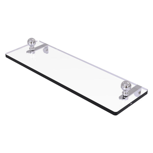 Allied Brass Mambo 16" x 5" Polished Chrome Solid Brass Glass Vanity Shelf With Beveled Edges