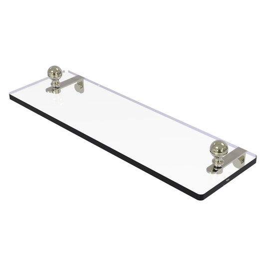 Allied Brass Mambo 16" x 5" Polished Nickel Solid Brass Glass Vanity Shelf With Beveled Edges
