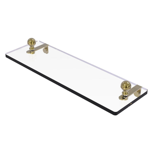 Allied Brass Mambo 16" x 5" Unlacquered Brass Solid Brass Glass Vanity Shelf With Beveled Edges