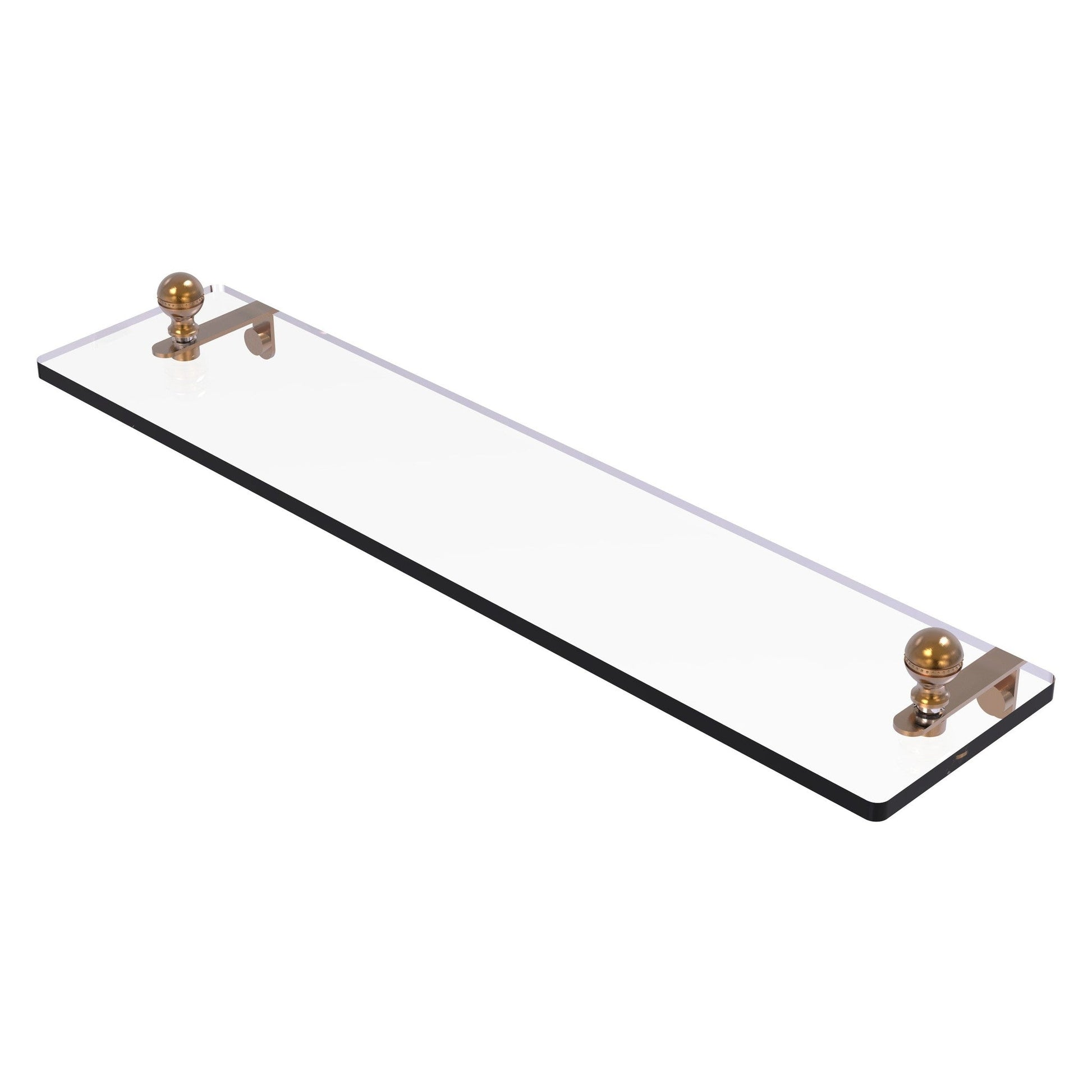 Allied Brass Mambo 22" x 5" Brushed Bronze Solid Brass Glass Vanity Shelf With Beveled Edges