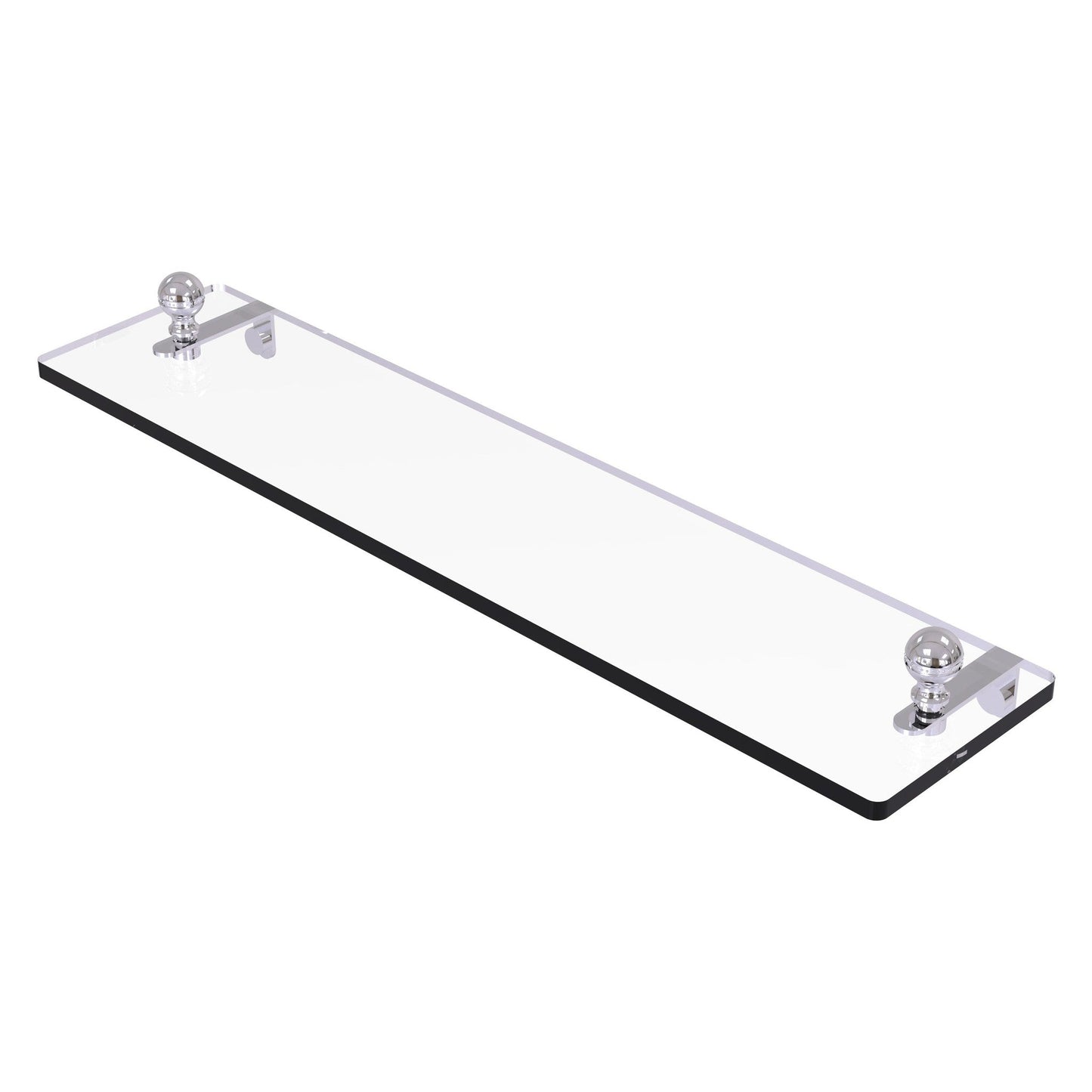 Allied Brass Mambo 22" x 5" Polished Chrome Solid Brass Glass Vanity Shelf With Beveled Edges