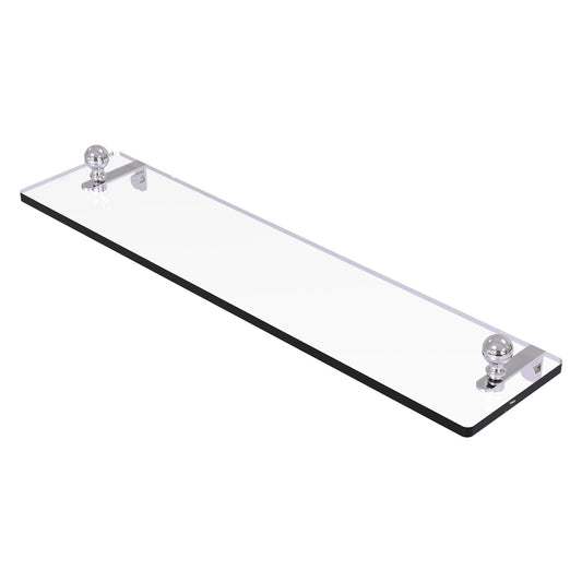 Allied Brass Mambo 22" x 5" Polished Chrome Solid Brass Glass Vanity Shelf With Beveled Edges