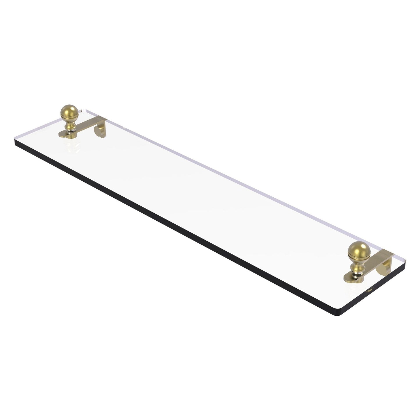 Allied Brass Mambo 22" x 5" Satin Brass Solid Brass Glass Vanity Shelf With Beveled Edges
