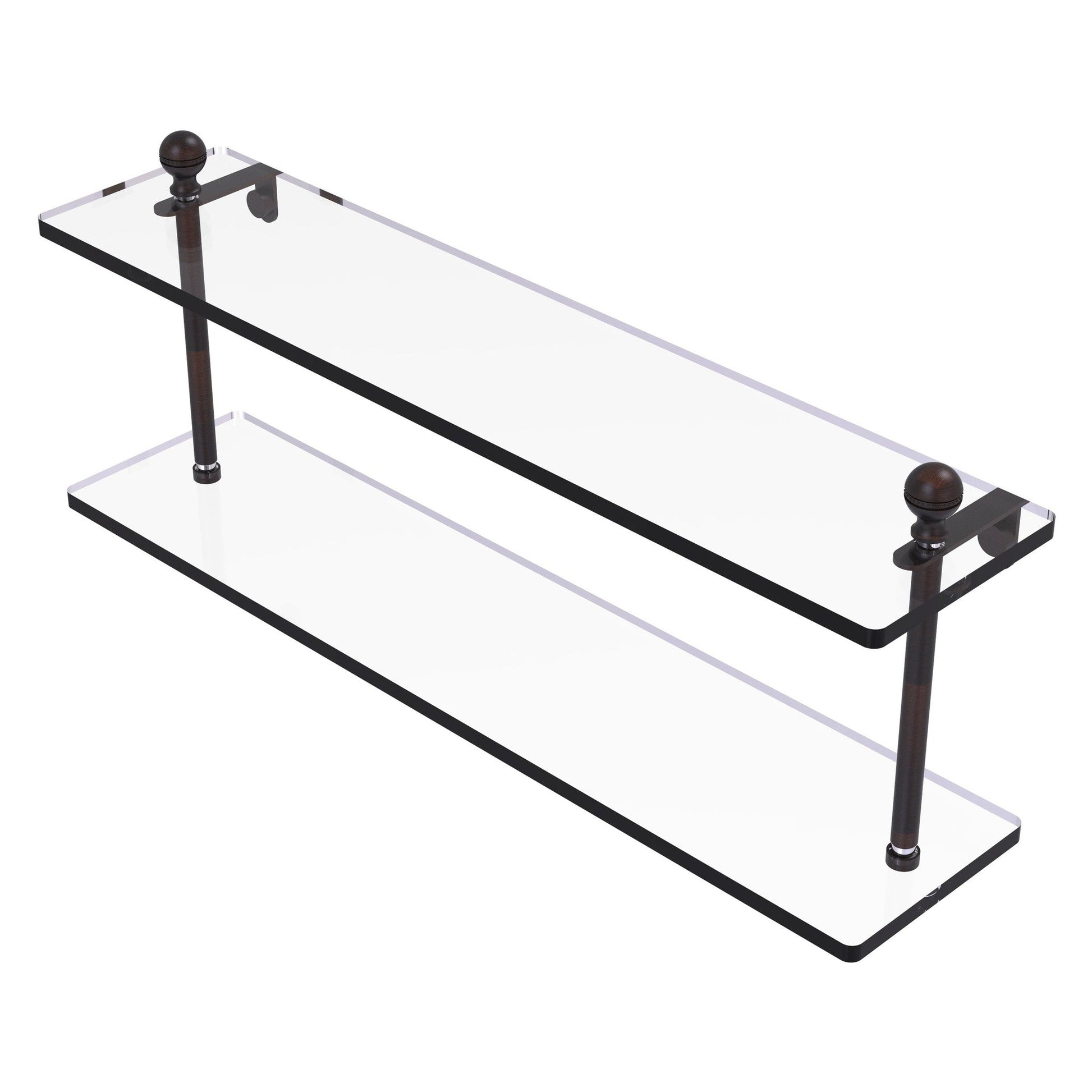 Allied Brass Mambo 22" x 5" Venetian Bronze Solid Brass Two-Tiered Glass Shelf