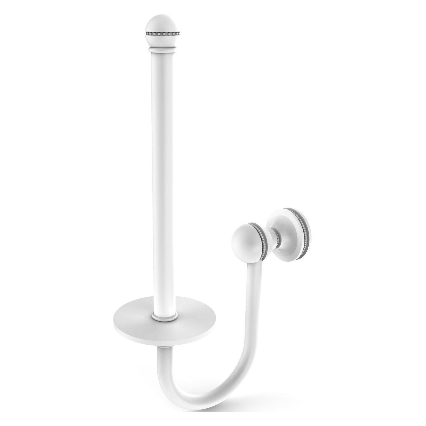 Allied Brass Mambo 2.4" x 5" Matte White Solid Brass Upright Toilet Tissue Holder