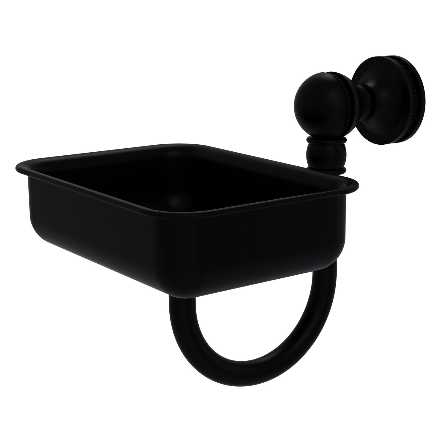 Allied Brass Mambo 4.5" x 3.5" Matte Black Solid Brass Wall-Mounted Soap Dish