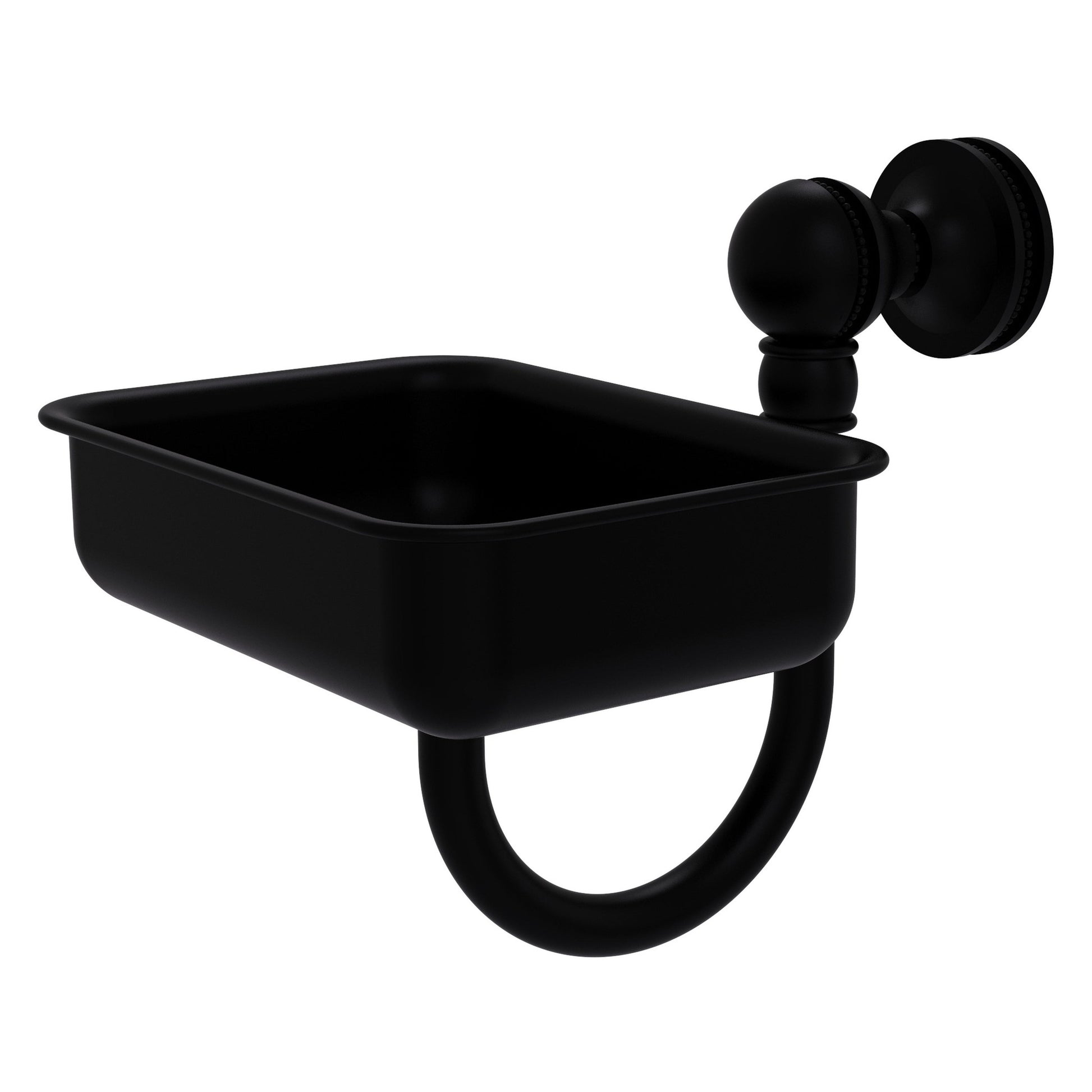 Allied Brass Mambo 4.5" x 3.5" Matte Black Solid Brass Wall-Mounted Soap Dish