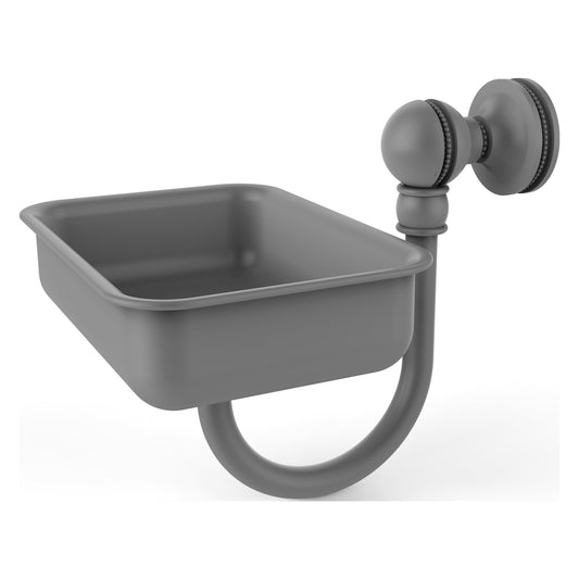 Allied Brass Mambo 4.5" x 3.5" Matte Gray Solid Brass Wall-Mounted Soap Dish