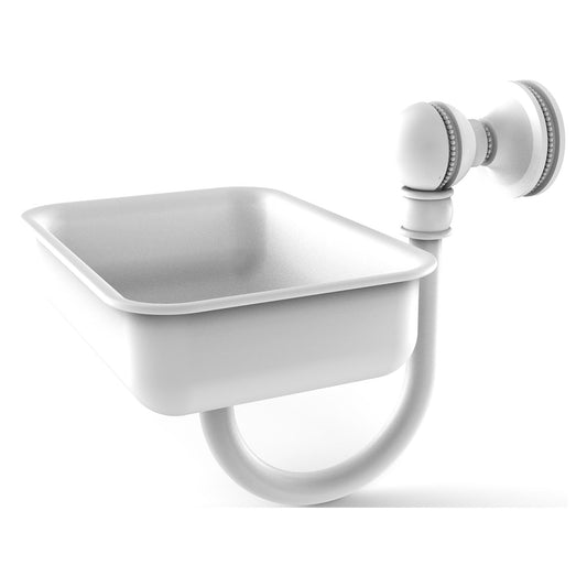 Allied Brass Mambo 4.5" x 3.5" Matte White Solid Brass Wall-Mounted Soap Dish