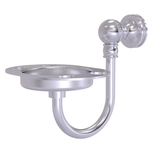 Allied Brass Mambo 4.5" x 3.5" Satin Chrome Solid Brass Tumbler and Toothbrush Holder