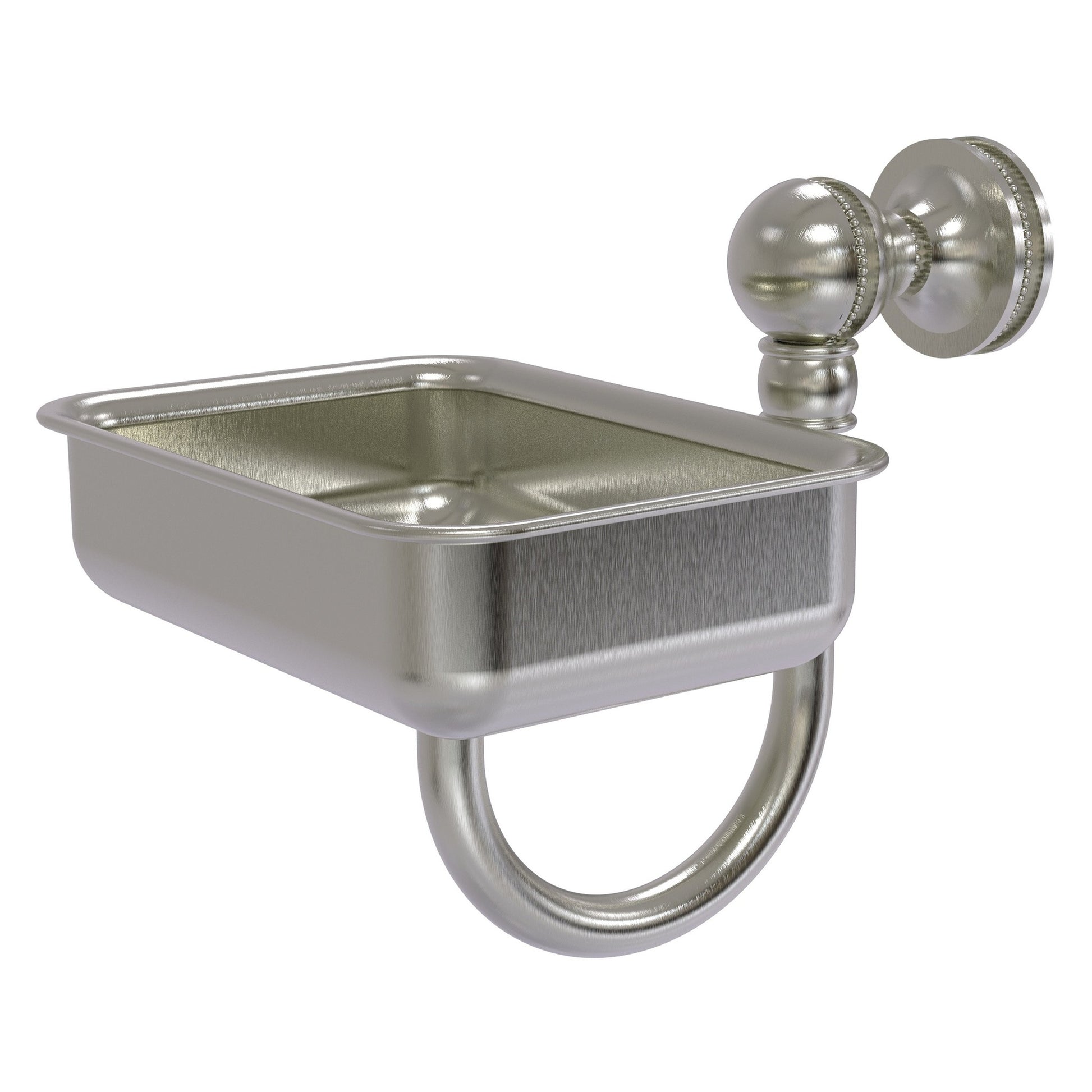 Allied Brass Mambo 4.5" x 3.5" Satin Nickel Solid Brass Wall-Mounted Soap Dish