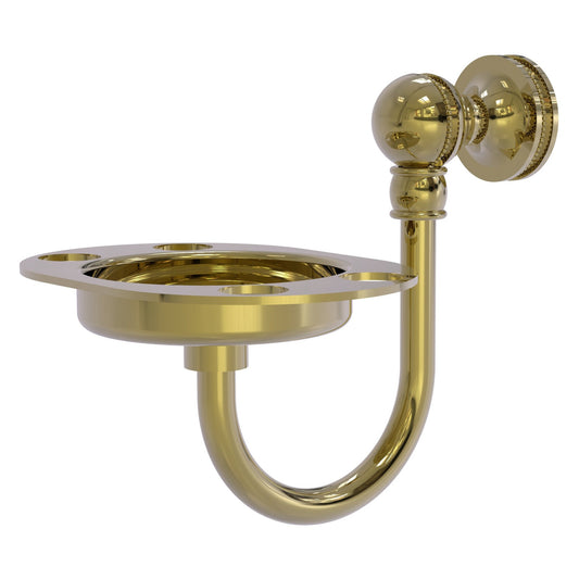 Allied Brass Mambo 4.5" x 3.5" Unlacquered Brass Solid Brass Tumbler and Toothbrush Holder