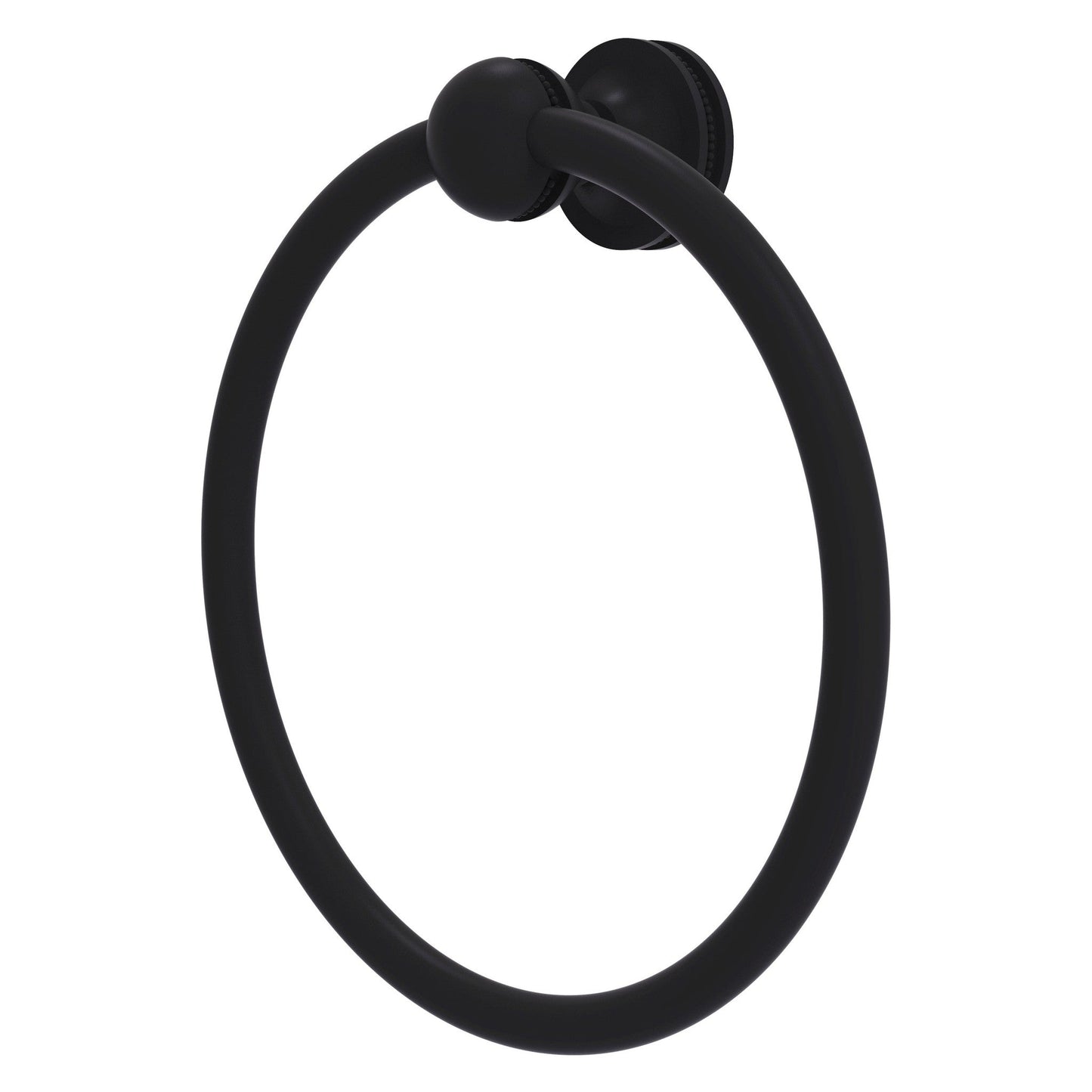Allied Brass Mambo 6" x 6" Matte Black Solid Brass Towel Ring