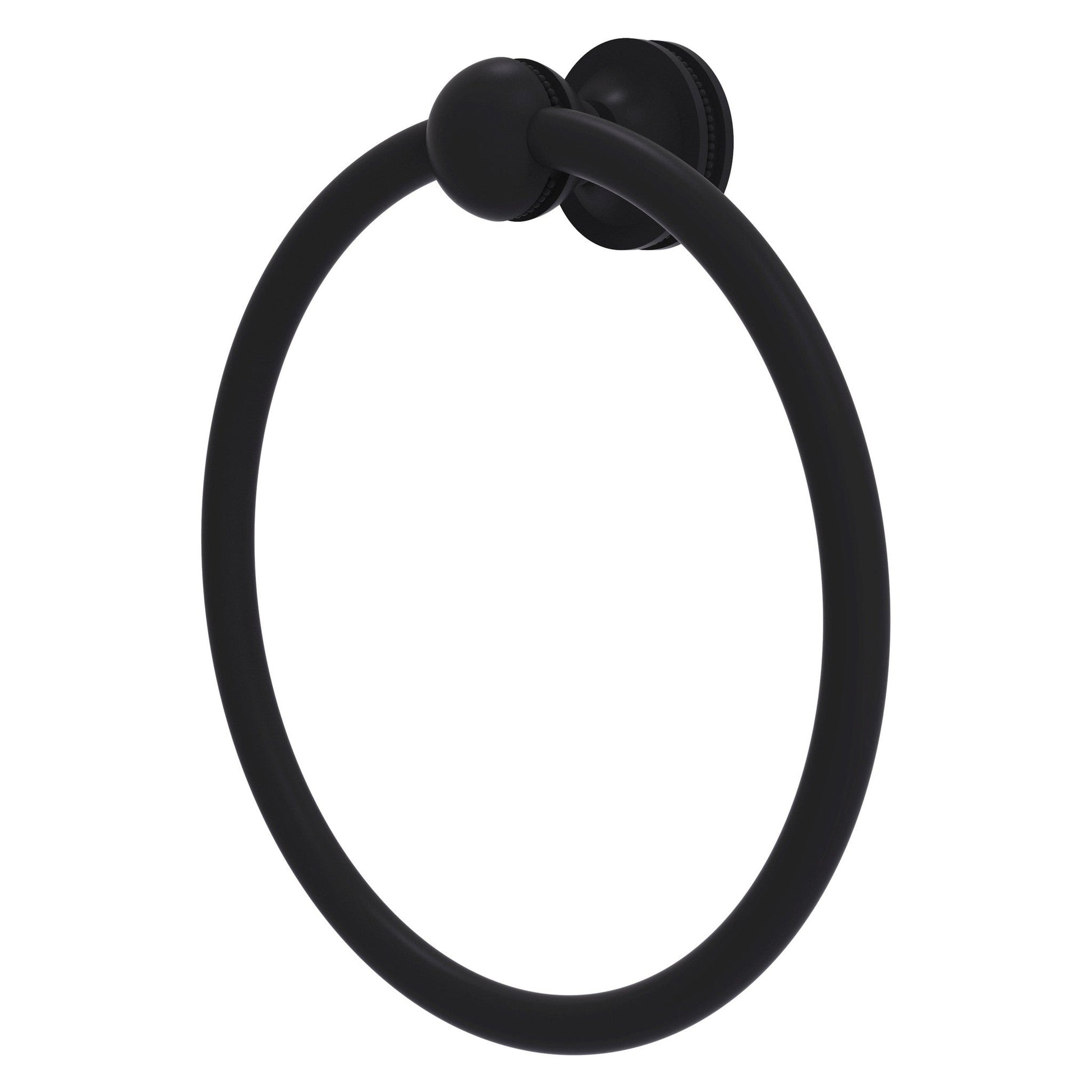 Allied Brass Mambo 6" x 6" Matte Black Solid Brass Towel Ring