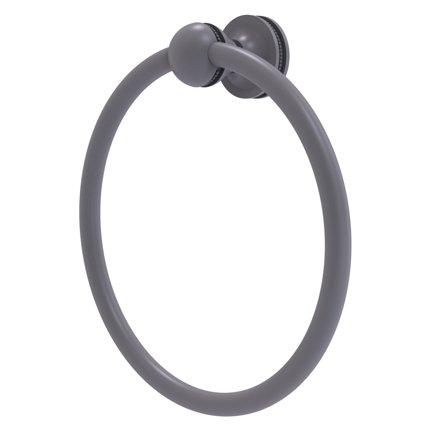 Allied Brass Mambo 6" x 6" Matte Gray Solid Brass Towel Ring