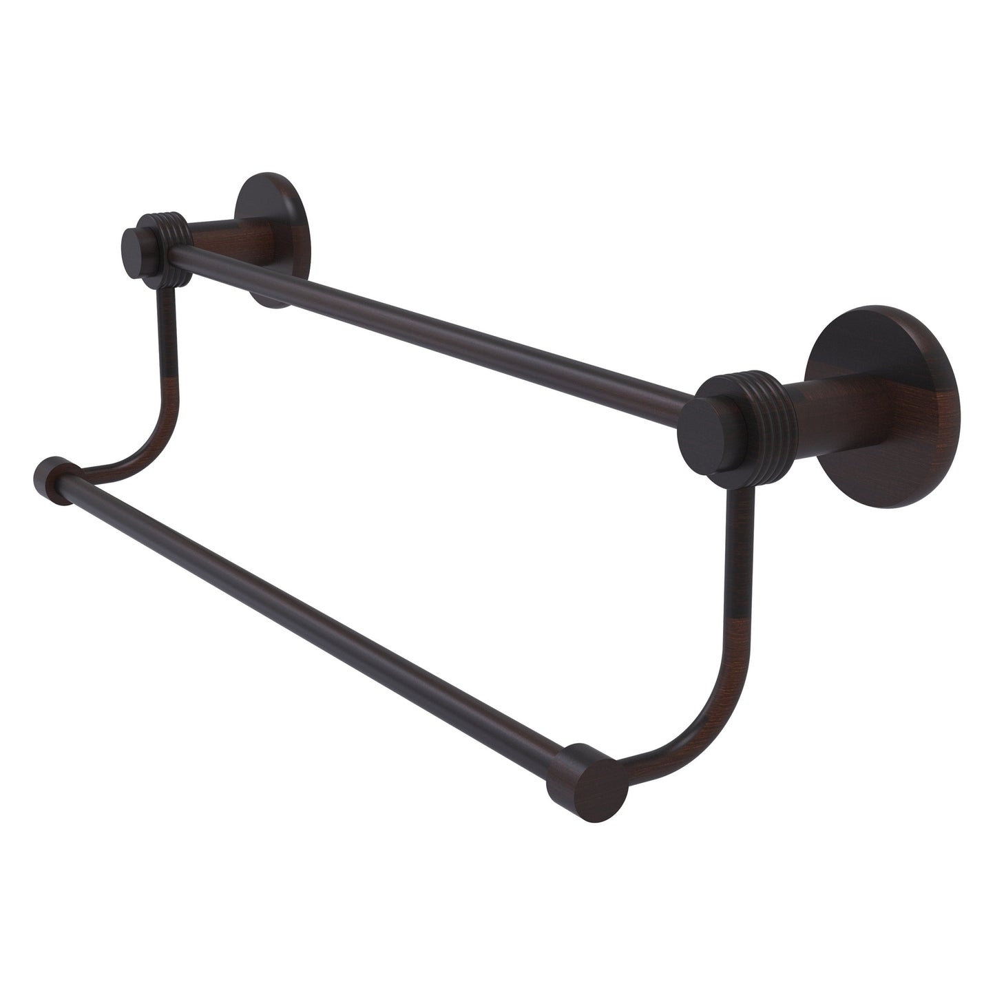 Allied Brass Mercury 18" x 20.5" Venetian Bronze Solid Brass Double Towel Bar With Grooved Accents